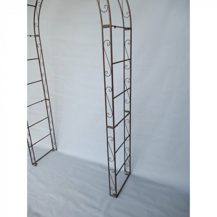 Preview: ROSENBOGEN Romantik braun Rankgestell Rankhilfe Tor Metall 260 x 150 cm