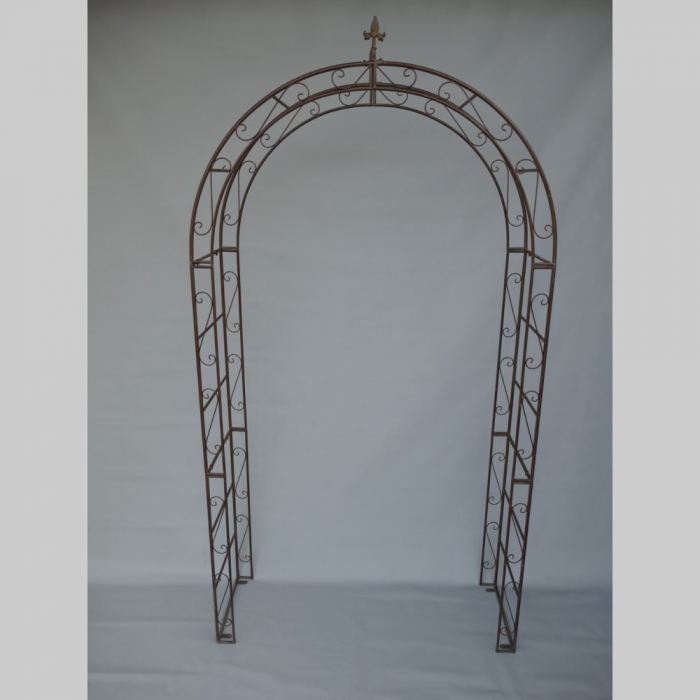 ROSENBOGEN Romantik braun Rankgestell Rankhilfe Tor Metall 260 x 150 cm