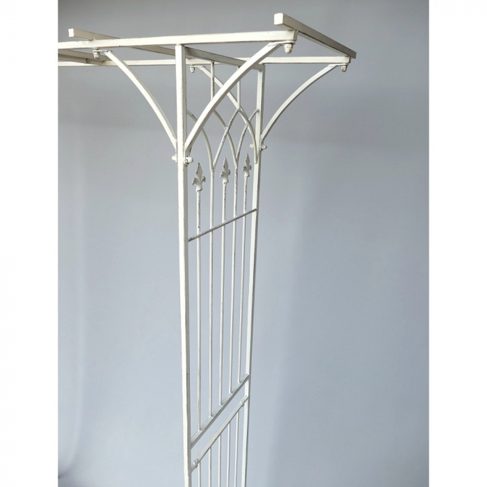 Preview: ROSENBOGEN Romantik weiß Rankgestell Rankhilfe Tor Metall 230 x 175 cm