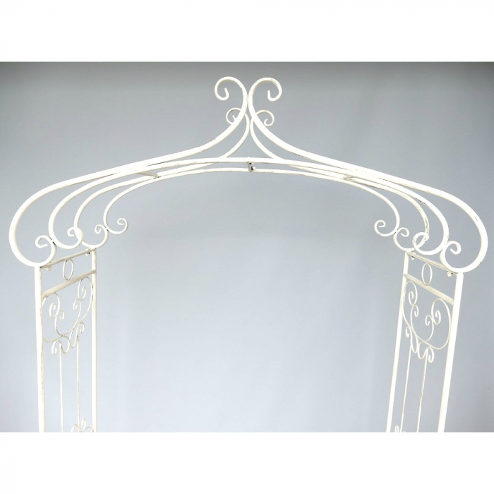 Preview: ROSENBOGEN Romantik weiß Rankgestell Rankhilfe Metall 235 x 130 cm