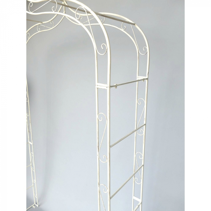 Preview: ROSENBOGEN Romantik weiß Rankgestell Rankhilfe Tor Metall 260 x 150 cm