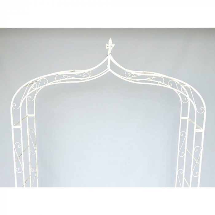 Preview: ROSENBOGEN Romantik weiß Rankgestell Rankhilfe Tor Metall 260 x 150 cm