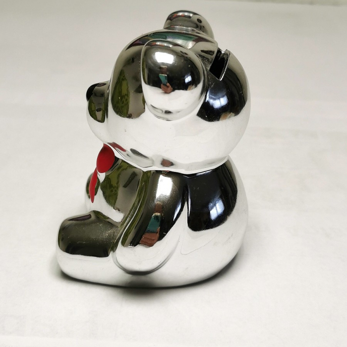 SPARDOSE Keramik Niedlicher TEDDYBÄR BÄR in Silber Farbe