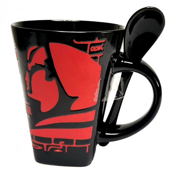 EUROVILAG Kaffeetasse Tasse EGYPT Ägypten Keramik mit Löffel