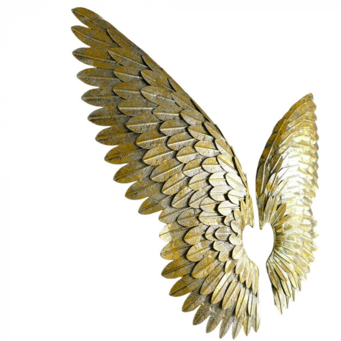 Wanddeko ENGELS FLÜGEL XL Paar Metall gold/silber farbig