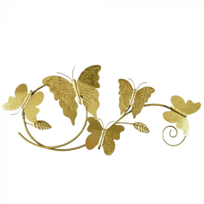 Wanddeko SCHMETTERLINGE Butterfly goldfarben Metall