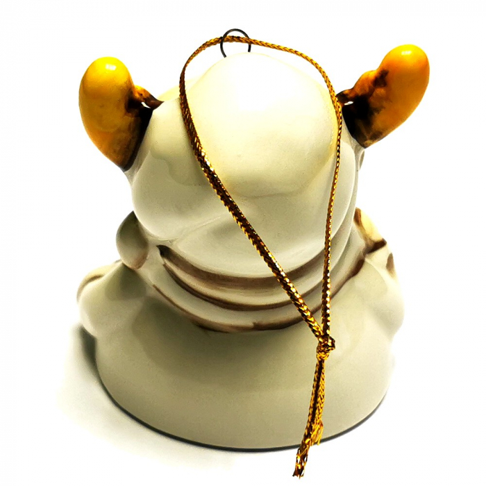 Glöckchen RENTIER ELCH Weihnachtsglocke Christbaumschmuck Handbemalt Keramik