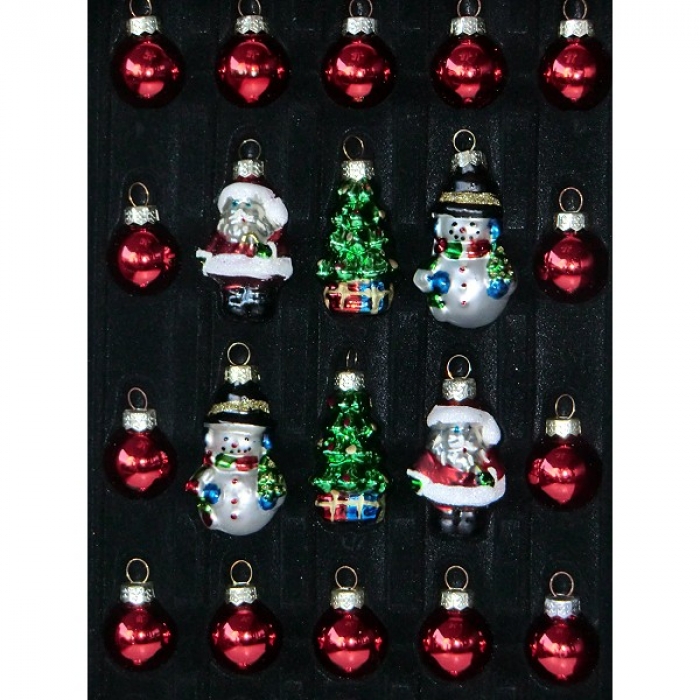 Weihnachtsbaum komplett Dekoset 30 Glasanhänger & Baum 47 cm