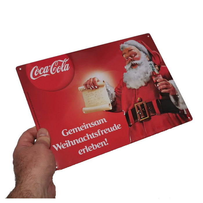 COCA-COLA® Weihnachtsmann Weihnachten Blechschild 30x21 cm