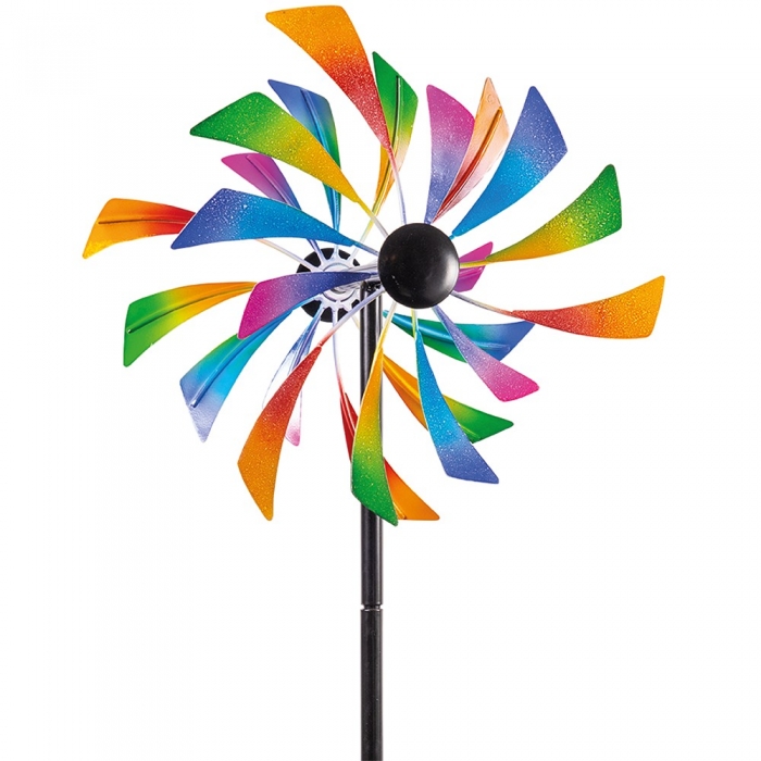 COLOR PADDEL Windrad Windspiel Metall 123 cm Ø 34 cm