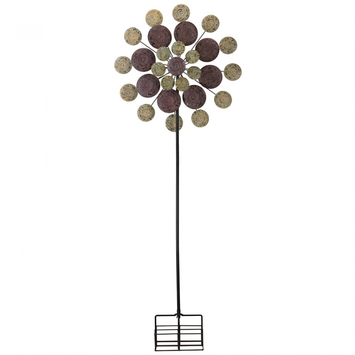 MEGA COLOR MEDALLION Windrad Windspiel Metall 197 cm Ø 81 cm RIESIG!