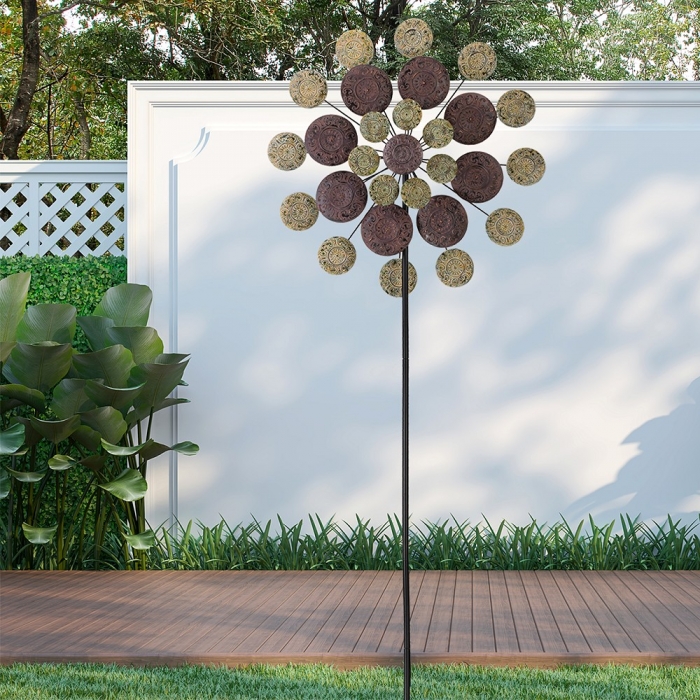 MEGA COLOR MEDALLION Windrad Windspiel Metall 197 cm Ø 81 cm RIESIG!