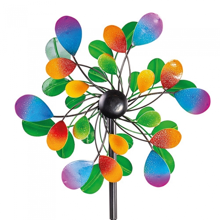 COLOR KONFETTI Windrad Windspiel Metall 123 cm Ø 30 cm