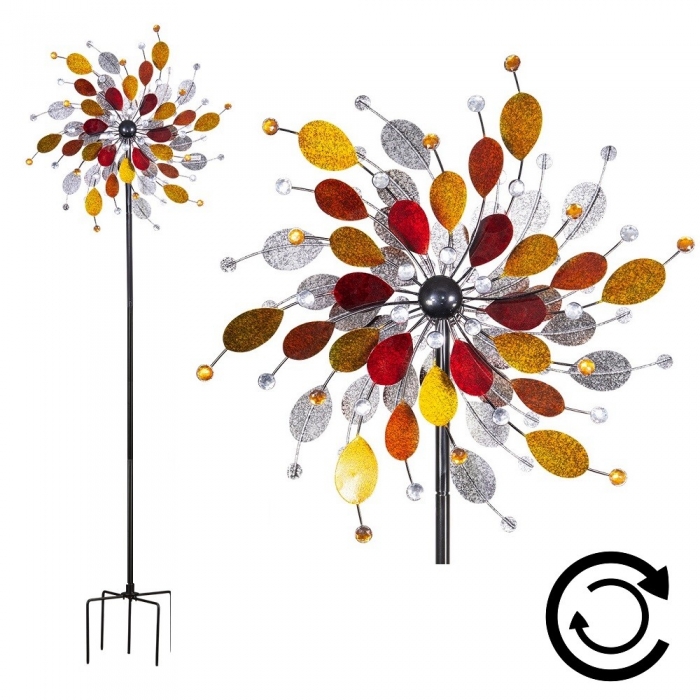 Preview: COLOR KONFETTI JUWEL Windrad Windspiel Metall 185 cm Ø 61 cm RIESIG!