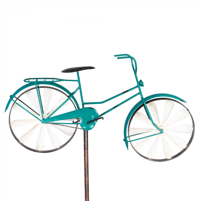 Fahrrad TÜRKIS Windrad Windspiel Grün Metall 160 cm