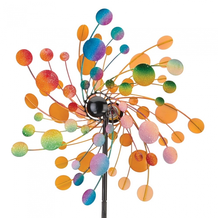 MEGA COLOR KONFETTI Windrad Windspiel Metall 175 cm Ø 48 cm