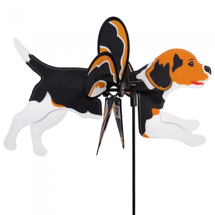 Windspiel Windrad HUND SMURFY Beagle Gartendeko 2in1 zum stehen & hängen