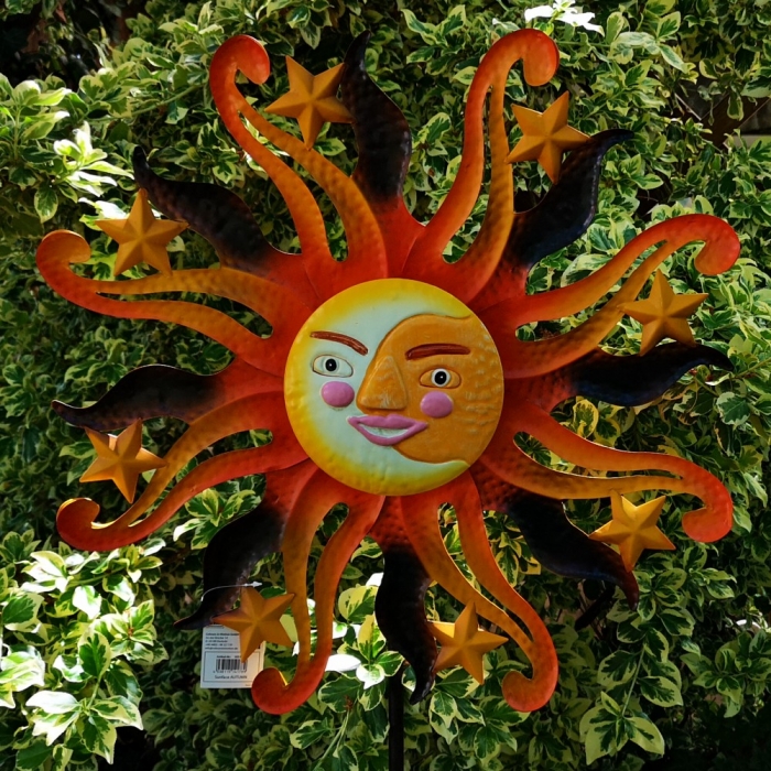 SONNE HERBST großes Windrad Windspiel Metall 160 cm Ø 55 cm