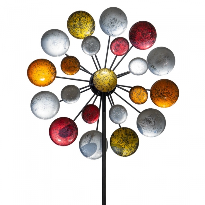 MEGA COLOR POINT Windrad Windspiel Metall 178 cm Ø 48 cm / 31 cm
