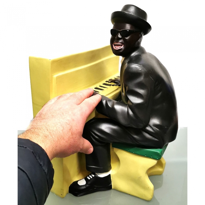 Jazz Musiker PIANOSPIELER Figur Klavierspieler 40 cm XXL Dekofigur handbemalt