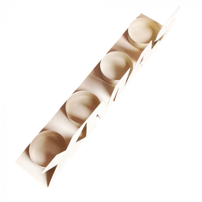 Teelichthalter XMAS Cremefarben im Shabby-Look für 4 Teelichter