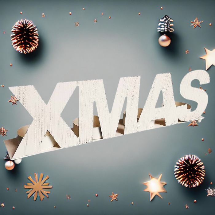 Teelichthalter XMAS Cremefarben im Shabby-Look für 4 Teelichter