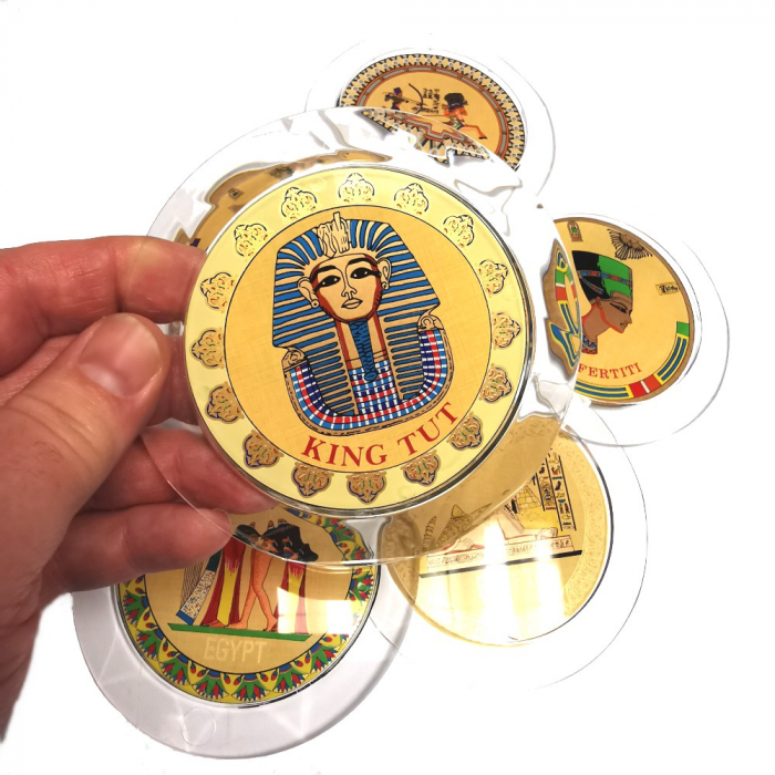 ÄGYPTEN Motiv Untersetzer für Gläser 6 Stück Kunststoff Ø 11 cm