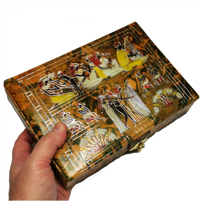 ÄGYPTEN Schmuckkästchen Schmuckschatulle aus Kamelleder handgefertigt