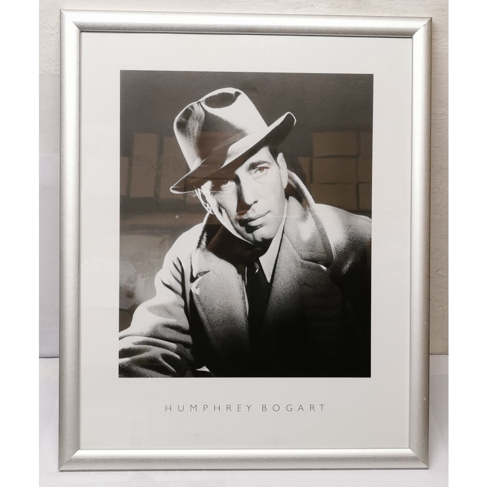 Eurovilag Trendshop Augsburg Da Schau Her Humphrey Bogart Poster Schwarz Weiss Kunstdruck Gerahmt 55 X 44 Cm Rahmen Silber