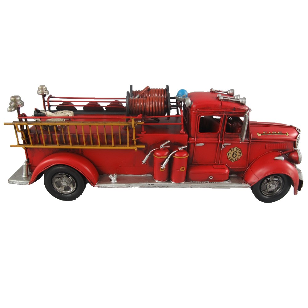 Modellauto FEUERWEHR USA Feuerwehrauto 50er Jahre rot Blechauto Blech 