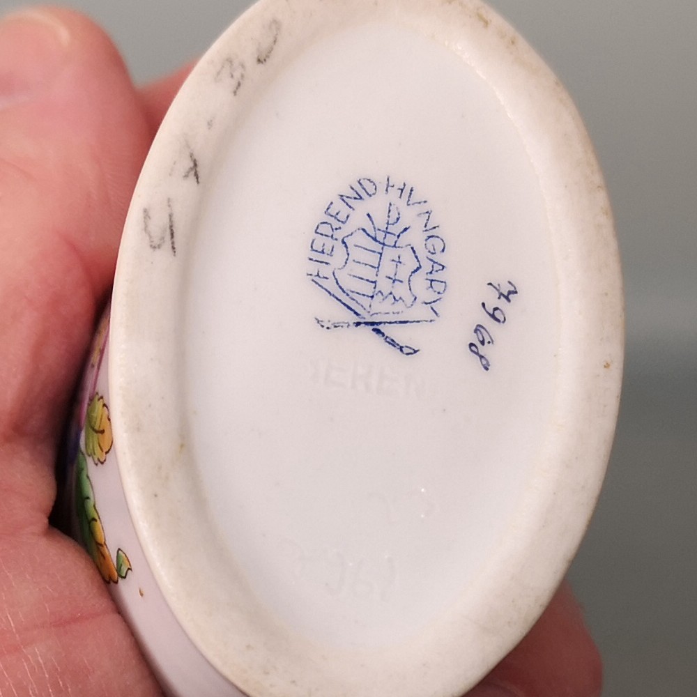 EUROVILAG HEREND HUNGARY Porzellan Vase kleine ovale