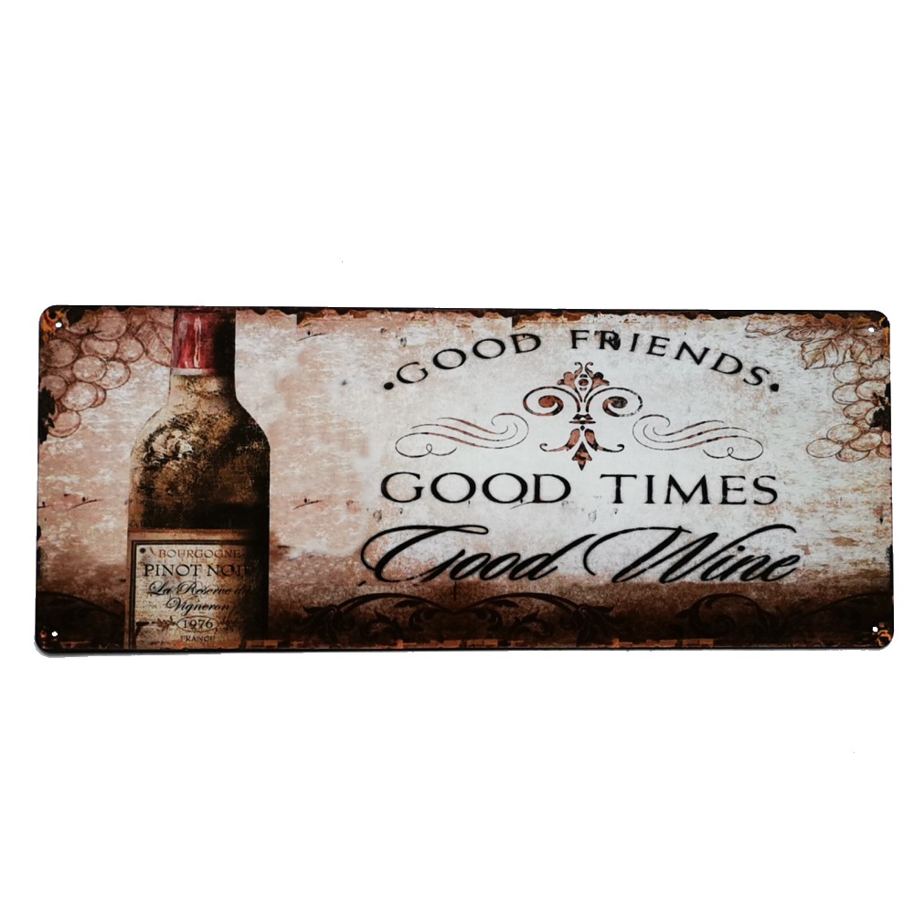 Good Wine Good Friends Good Times Wall Plaque Laser Engraved Personalized Custom Sign 162 by SignsByAllSeasons