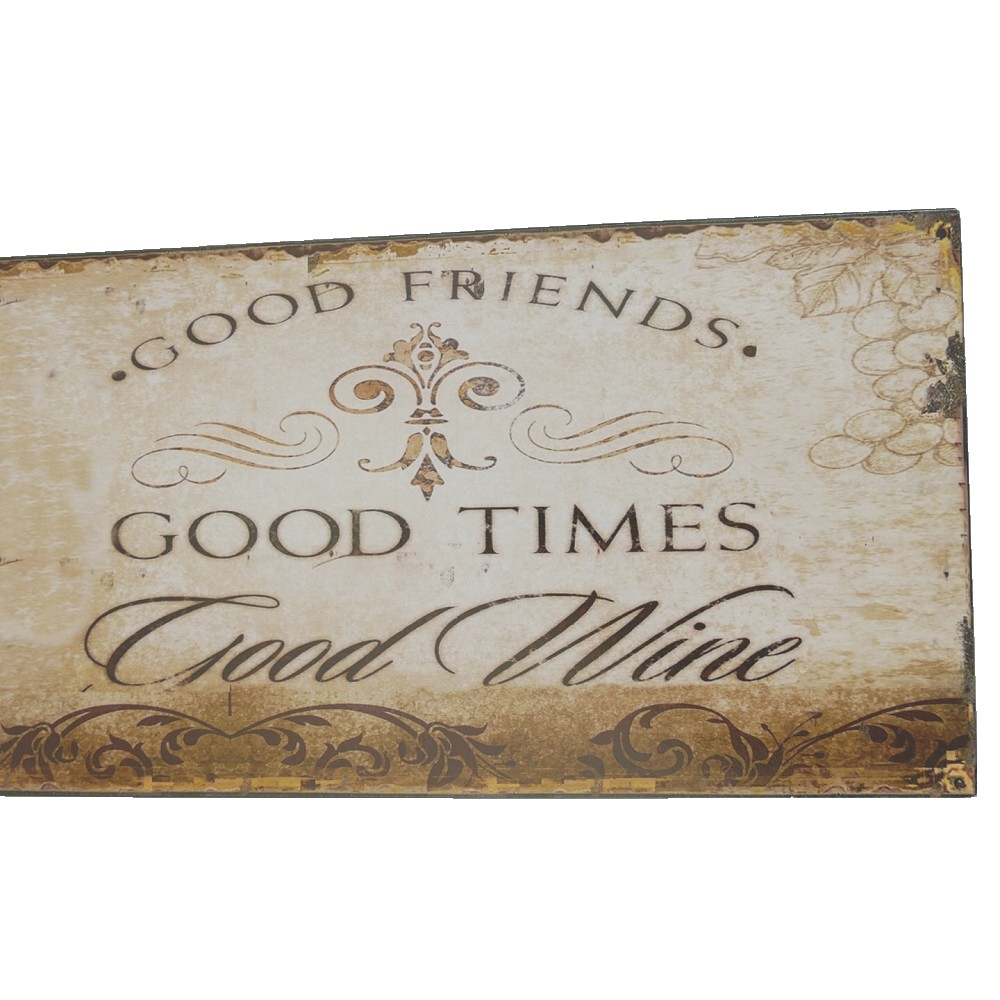 Good Wine Good Friends Good Times Wall Plaque Laser Engraved Personalized Custom Sign 162 by SignsByAllSeasons