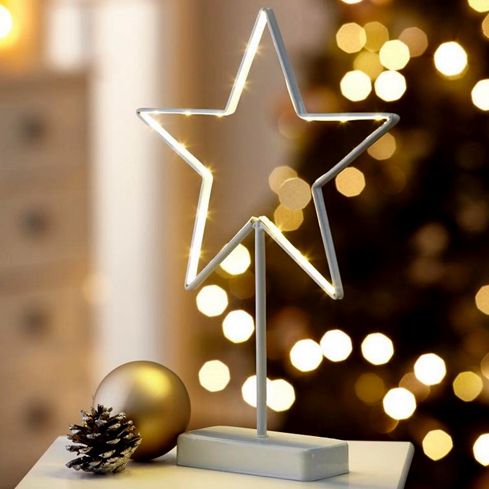 LED Weihnachtsstern Mit Timer - 50 LED Lichter In Rost-Optik Für Innen & Außen