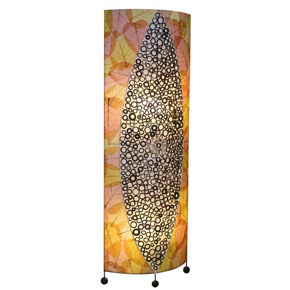 MALANG ORANGE OVAL Lichtsäule Stehlampe BALI LAMPE 100 cm handgefertigt