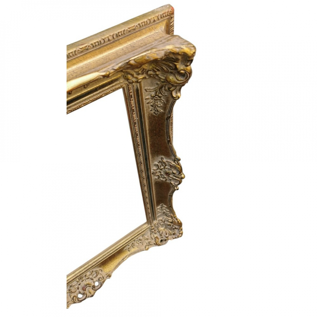 Luxuriöser Holz-Bilderrahmen Antik-Stil Goldfarben, Barocke Wanddeko 64,5 × 54,5 cm 90erJahre