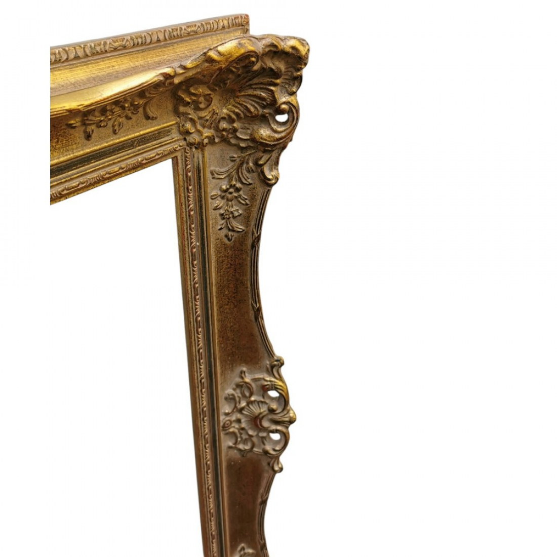 Luxuriöser Holz-Bilderrahmen Antik-Stil Goldfarben, Barocke Wanddeko 64,5 × 54,5 cm 90erJahre