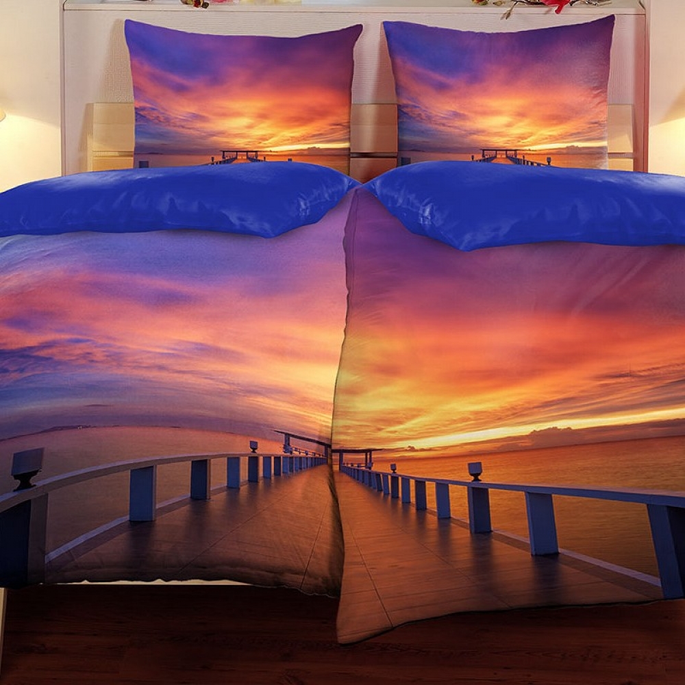 2x Garnituren Set TROPICAL ISLAND Bettwäsche Wendebettwäsche Mikrofaser 135x200 cm