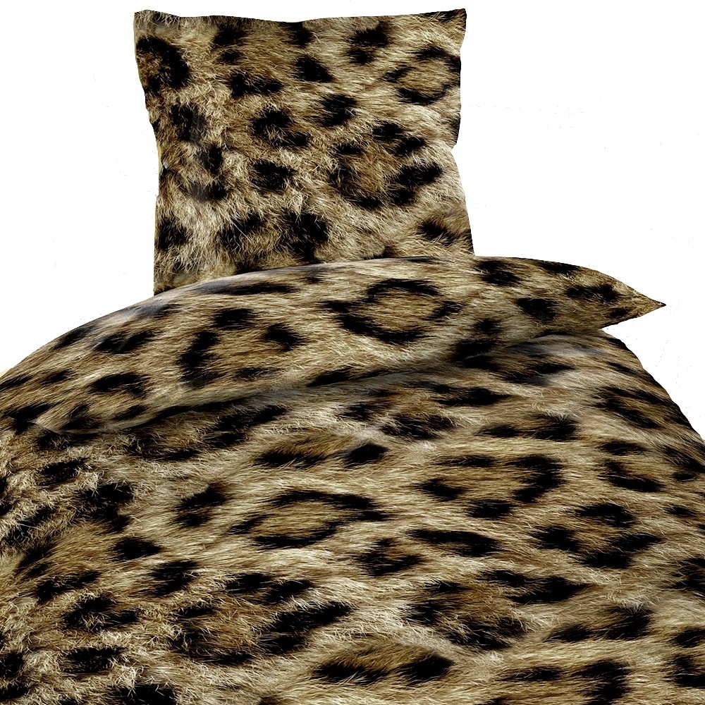 Wild Leopard Fellmuster Bettwäsche Mikrofaser 135 x 200 cm