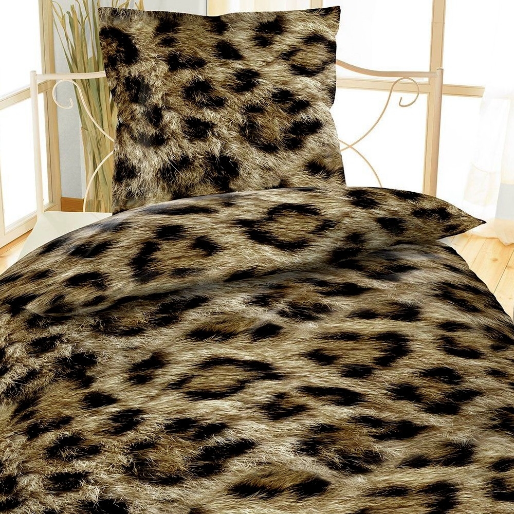 Wild Leopard Fellmuster Bettwäsche Mikrofaser 135 x 200 cm