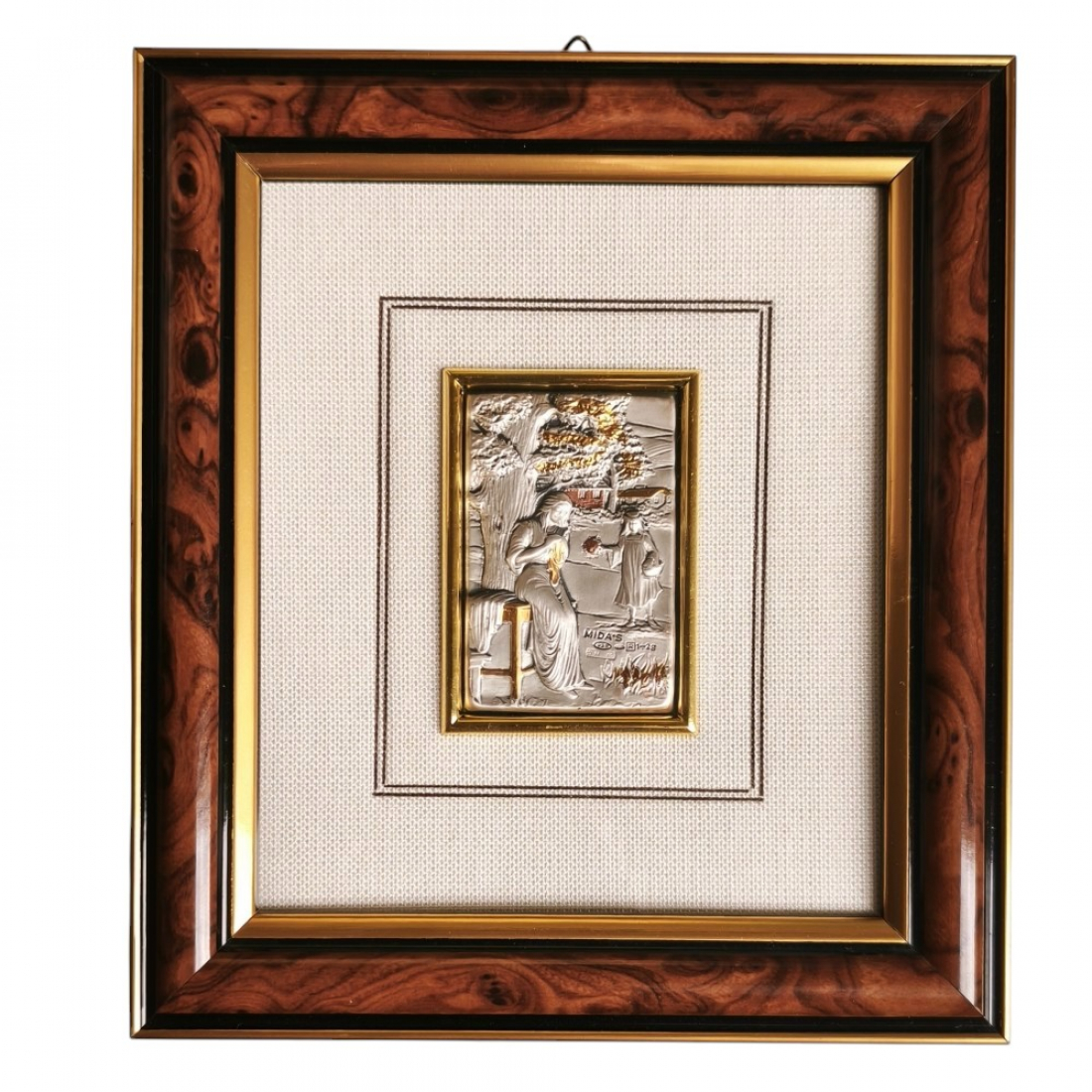 Gerahmtes MIDA Silberrelief aus 925 Sterling Silber 3D-Flachrelief