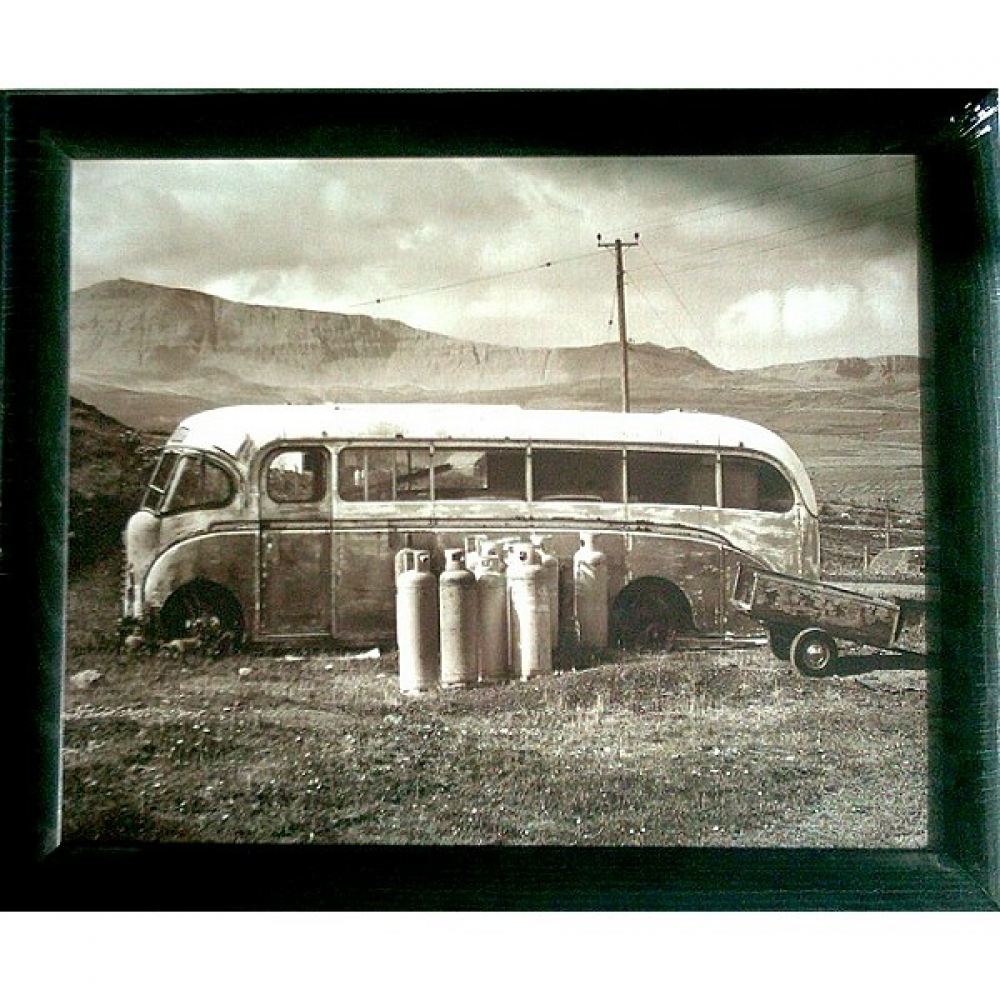 Bild Kunstdruck GLASGOW BUS OLDTIMER OMNIBUS Schottland 57x48 cm gerahmt