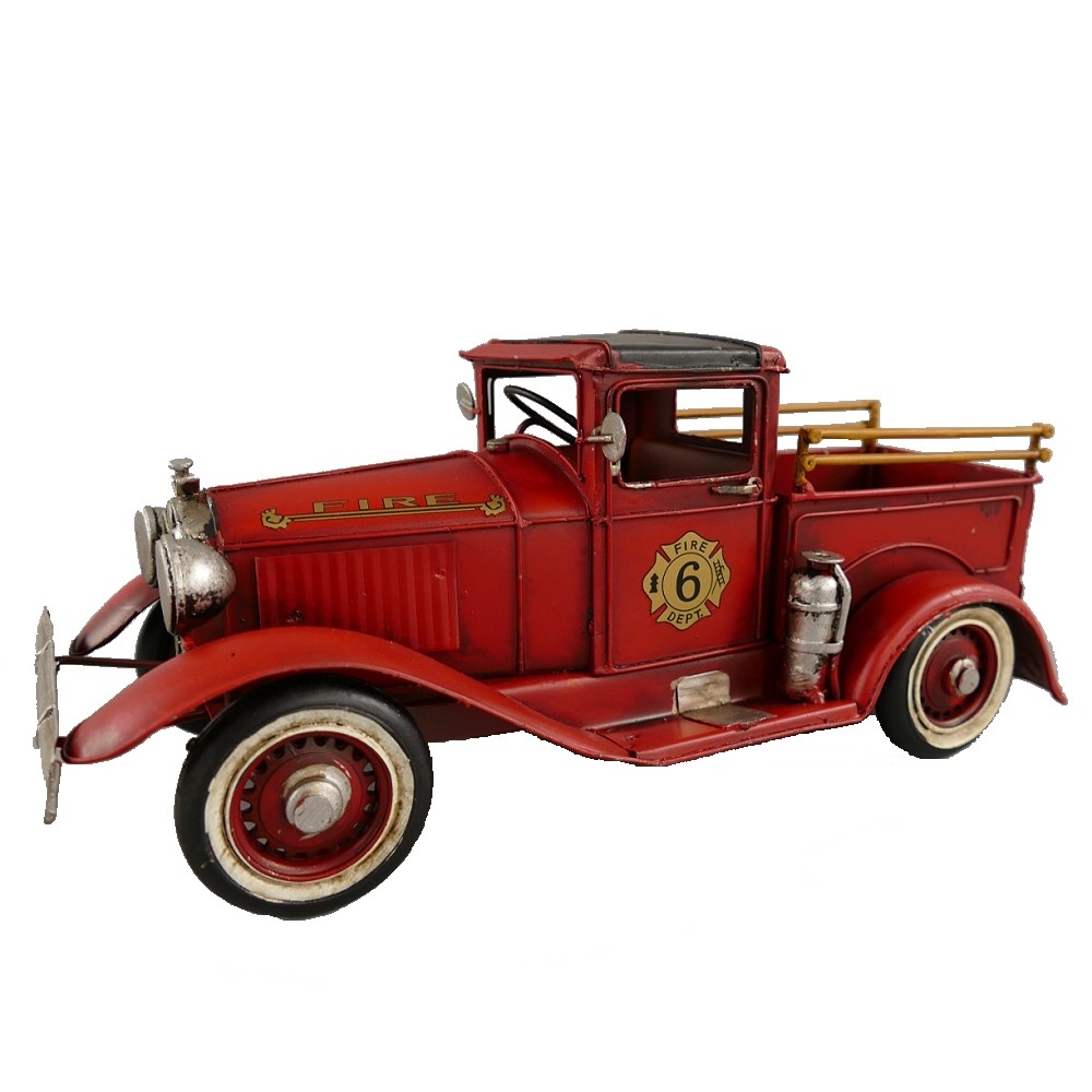 FEUERWEHR USA Feuerwehrauto Oldie 40er Jahre rot Blechauto Blech Modellauto