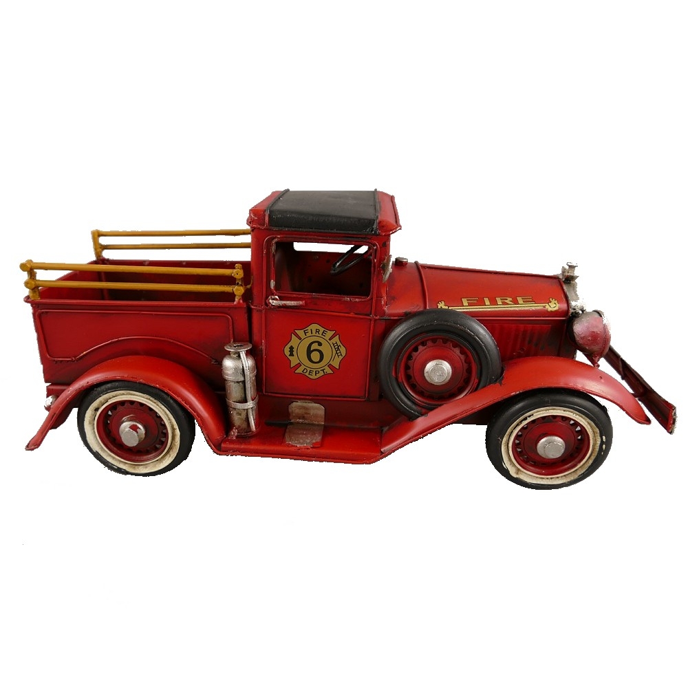 FEUERWEHR USA Feuerwehrauto Oldie 40er Jahre rot Blechauto Blech Modellauto