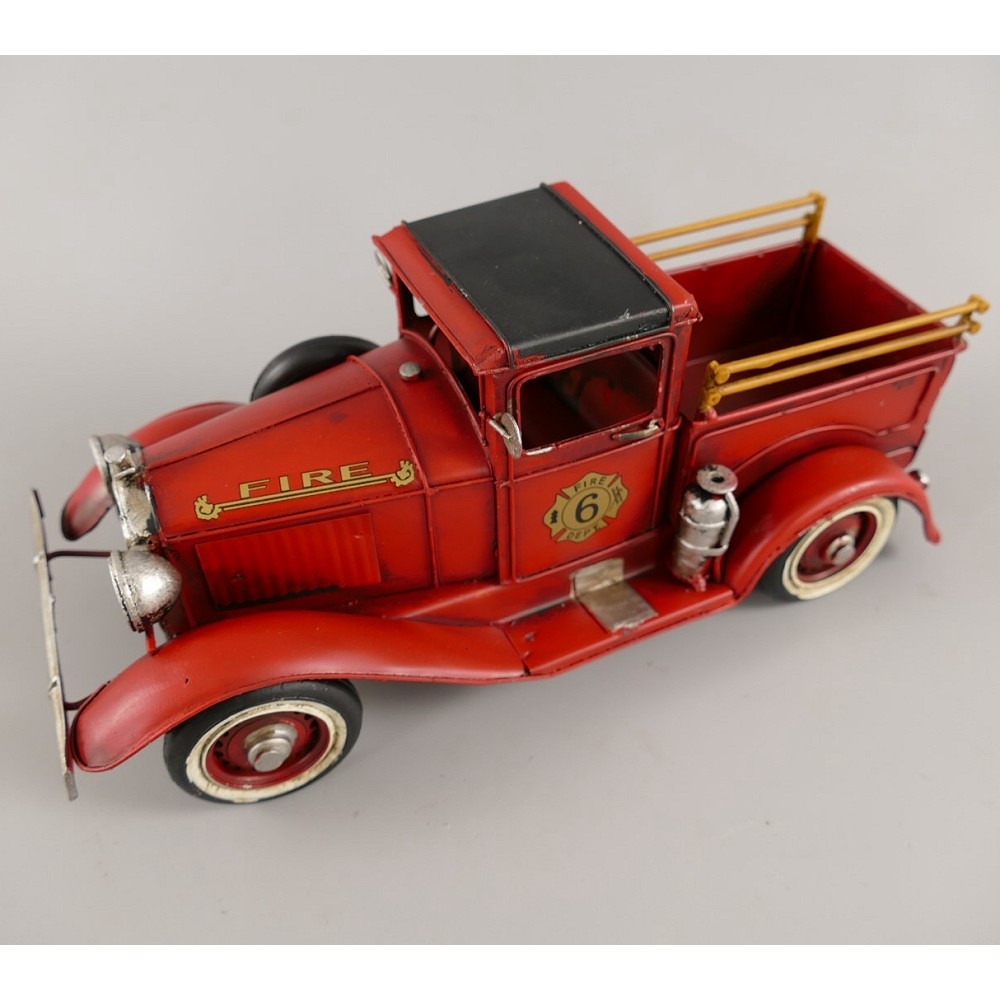 FEUERWEHR USA Feuerwehrauto Oldie 40er Jahre rot Blechauto Blech Modellauto