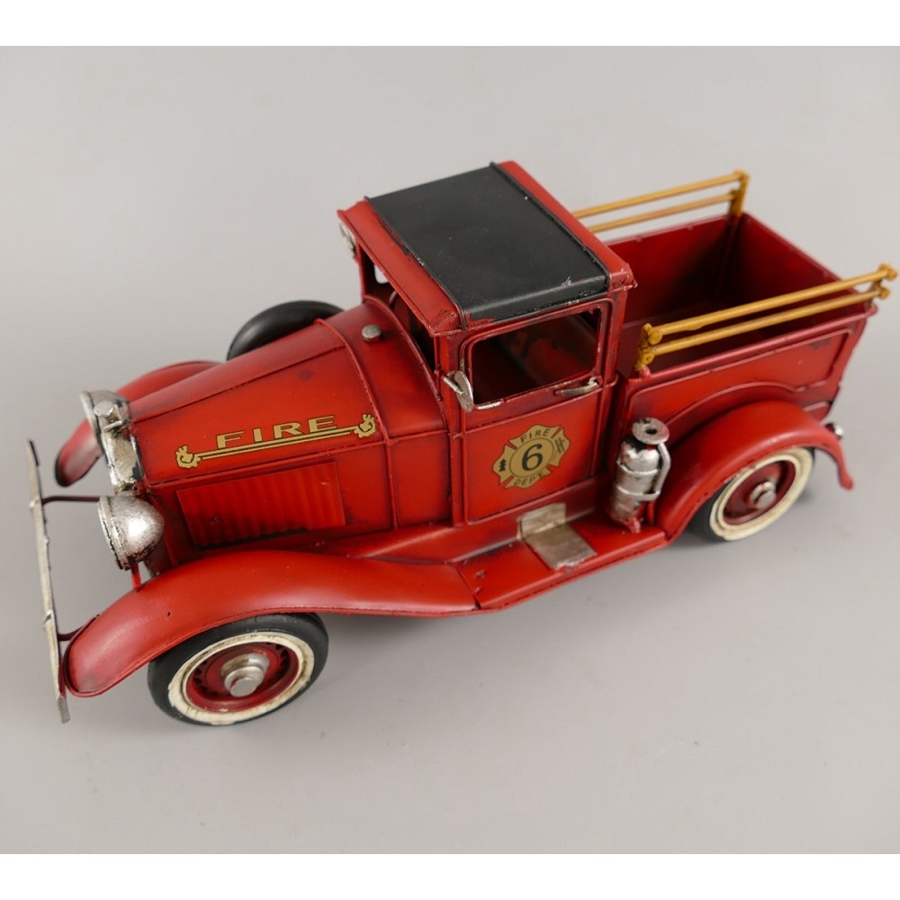 FEUERWEHR USA Feuerwehrauto Oldie 40er Jahre rot Blechauto Blech Modellauto