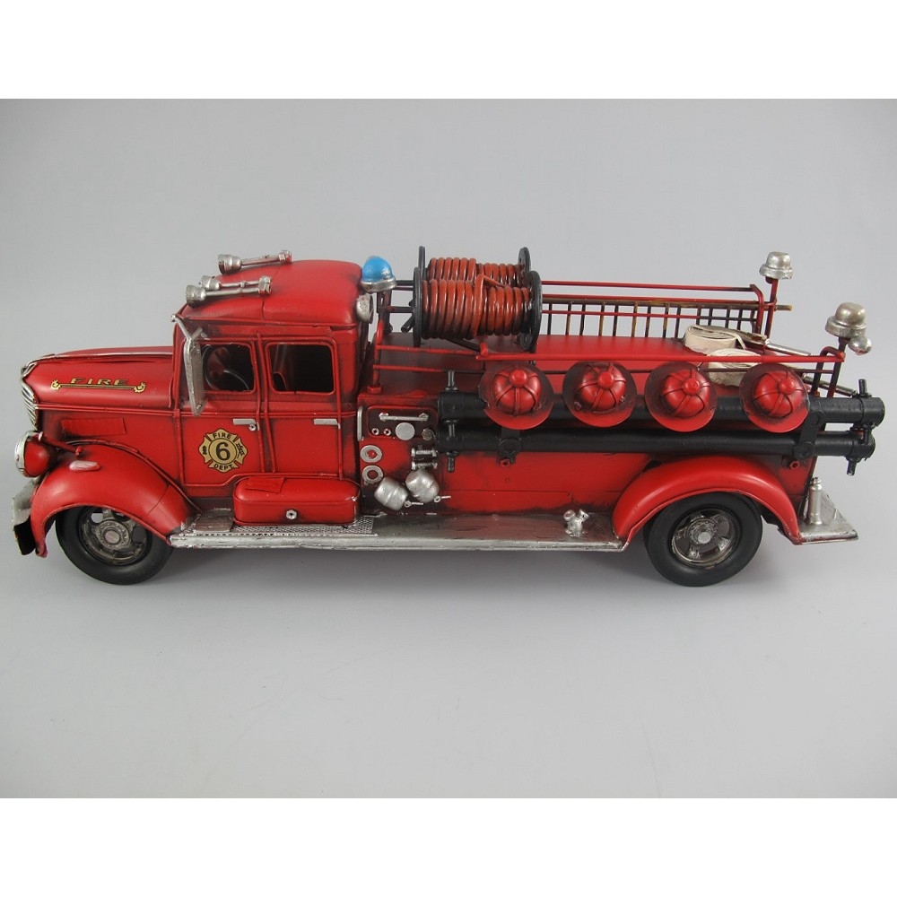 Modellauto FEUERWEHR USA Feuerwehrauto 50er Jahre rot Blechauto Blech 