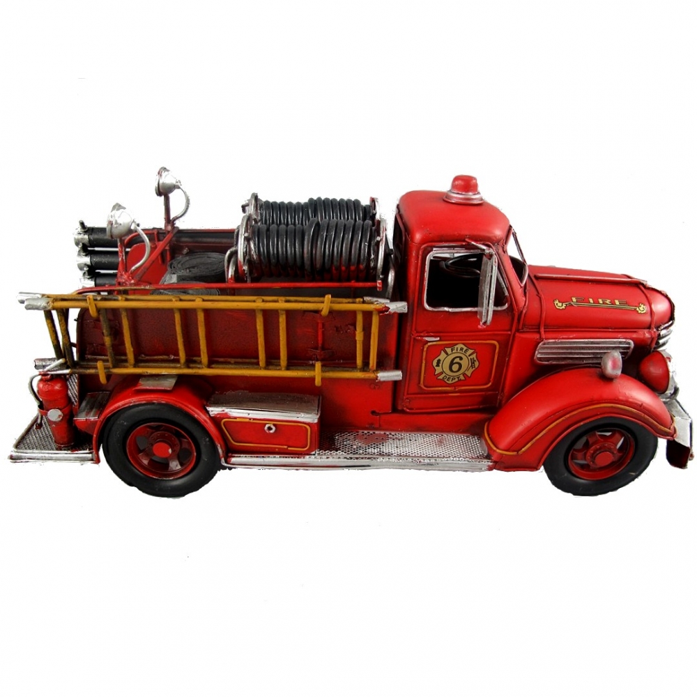 FEUERWEHRWAGEN US Feuerwehrauto 50er Jahre rot Blechauto Blech Modellauto