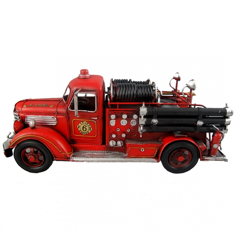 FEUERWEHRWAGEN US Feuerwehrauto 50er Jahre rot Blechauto Blech Modellauto