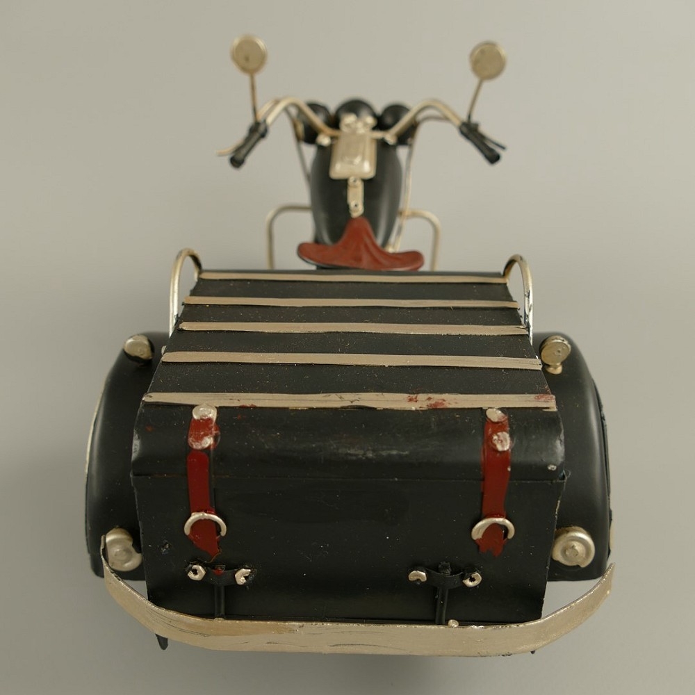 MOTORRAD TRIKE schwarz rot 50er 60er Jahre Blechmodell